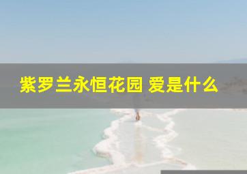 紫罗兰永恒花园 爱是什么